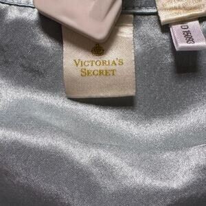 Rare 70s vintage gold tag Victoria’s Secret satin light blue pj/blouse top